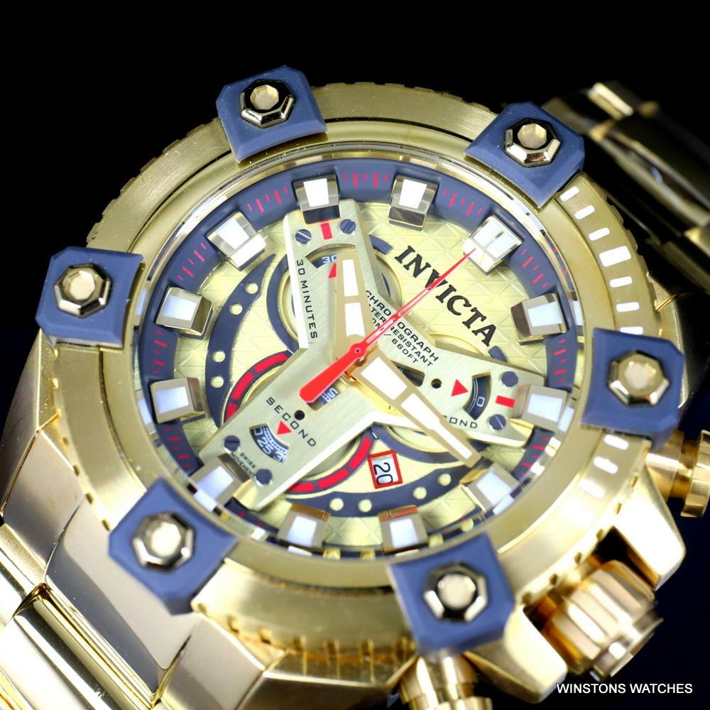 Invicta Grand Octane Coalition Forces 63mm Gold Plated Swiss Mvt Watch New