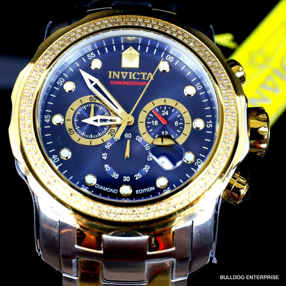 Invicta Pro Diver Scuba .66 CTW Diamond Edition 2 Tone Steel Bracelet Watch New