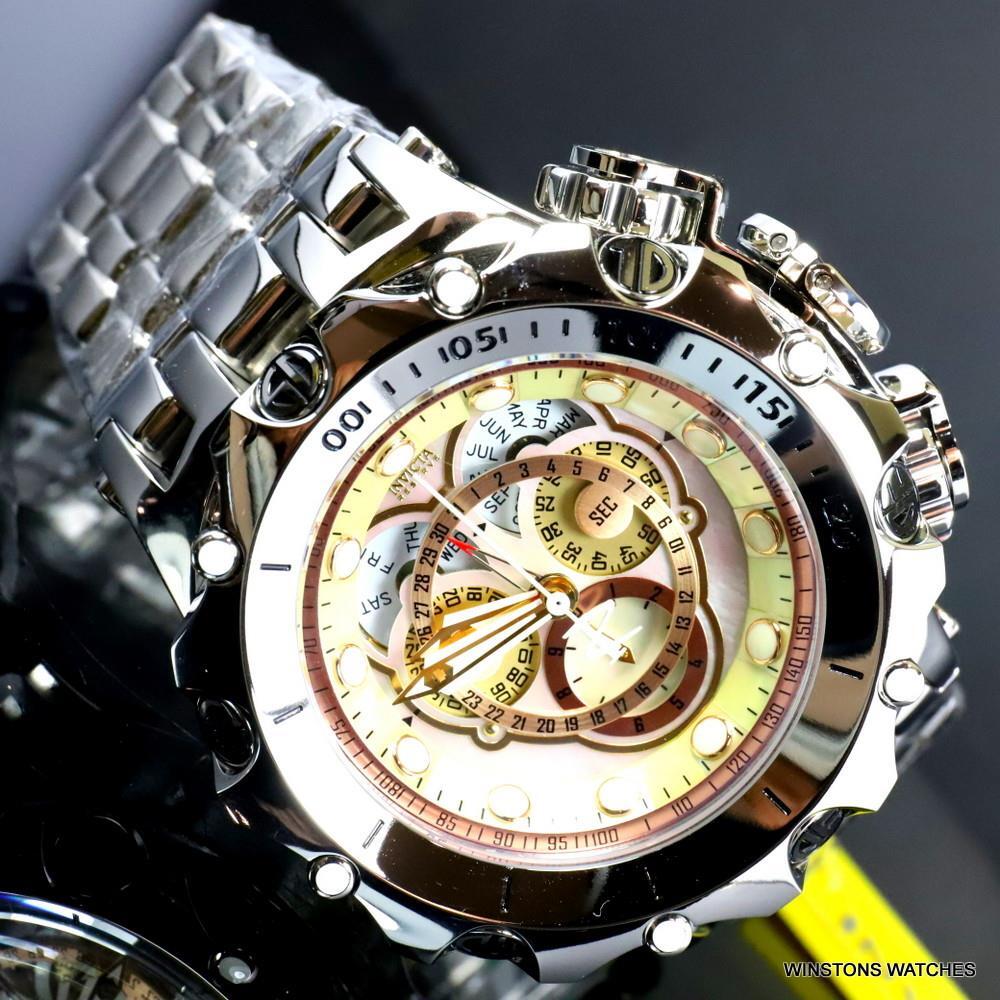 Invicta Reserve Venom Fusian Swiss Master Calendar Steel Gold Tone Watch New