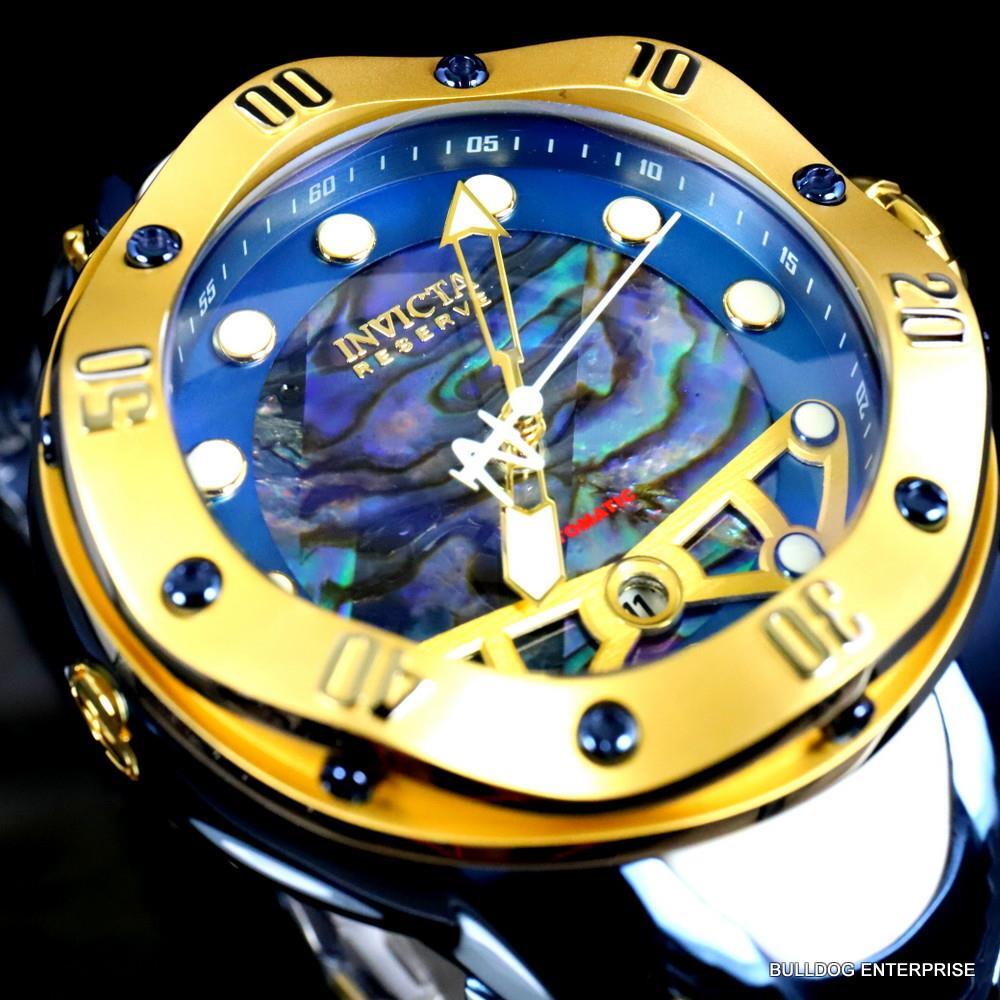 Invicta Reserve Kraken Swiss R150 Automatic Abalone Blue Steel Watch 52mm New