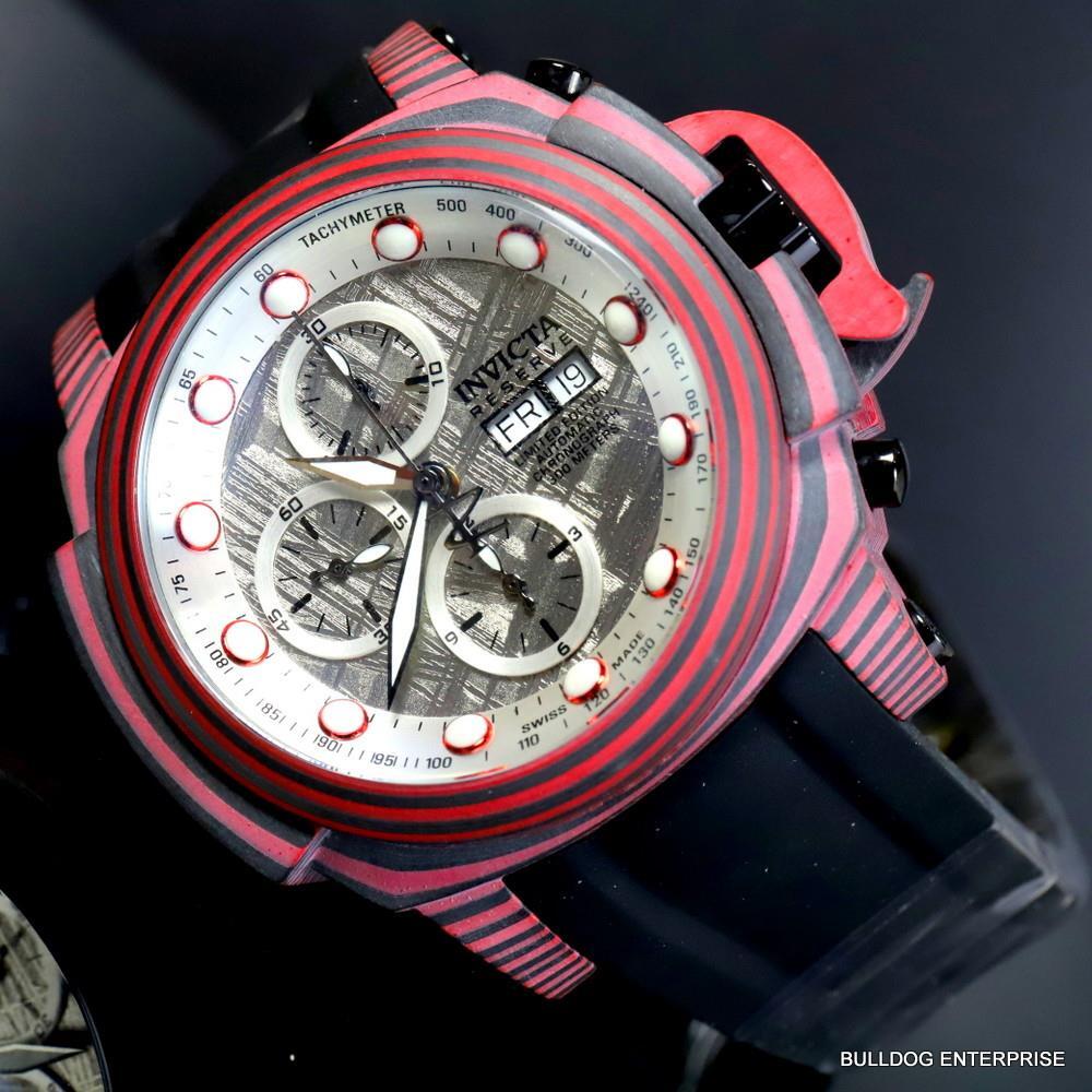 Invicta Reserve Carbon Meteorite Swiss Made Sellita SW500 Auto Watch #002 New