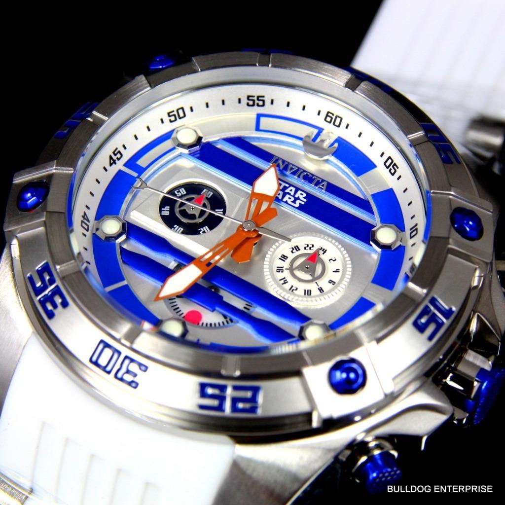 Invicta R2D2 Star Wars Chronograph Limited Edition White 52mm Silicone Watch New