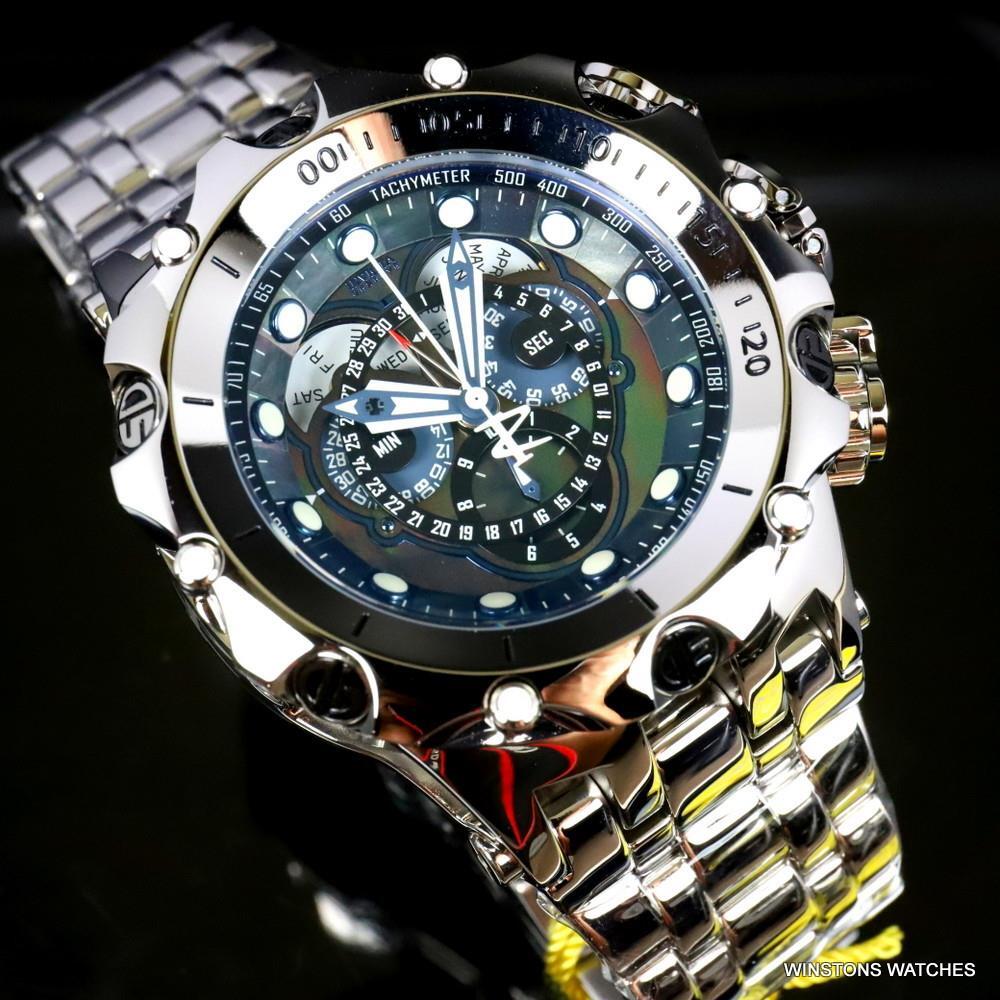 Invicta Reserve Venom Fusian Hybrid Swiss Master Calendar Steel Black Watch New
