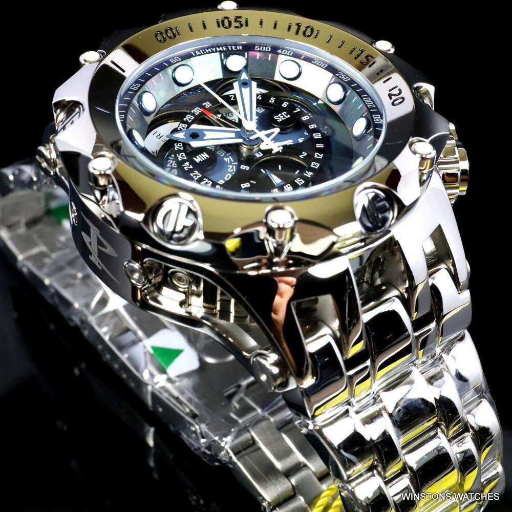 Invicta Reserve Venom Fusian Hybrid Swiss Master Calendar Steel Black Watch New