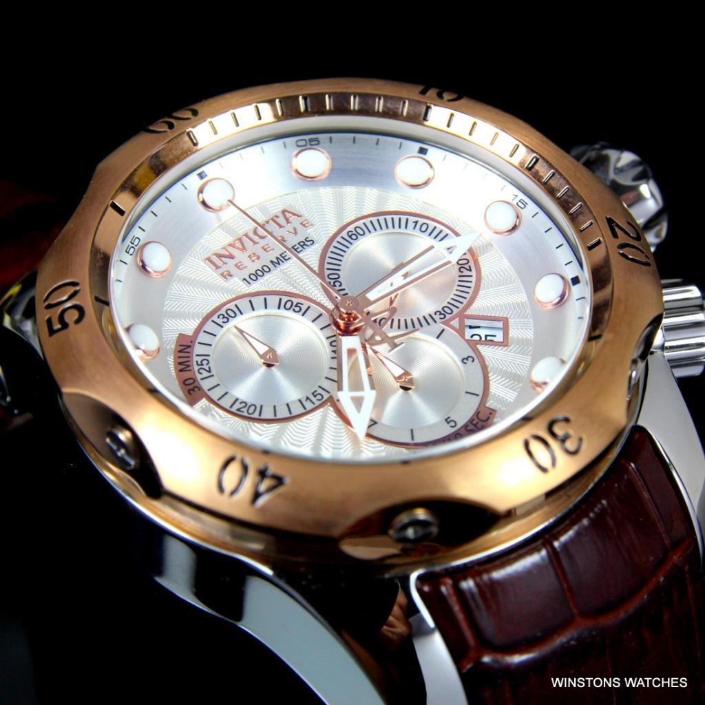 Invicta Reserve Venom Elegant Leather White Swiss Movement Chronograph Watch New