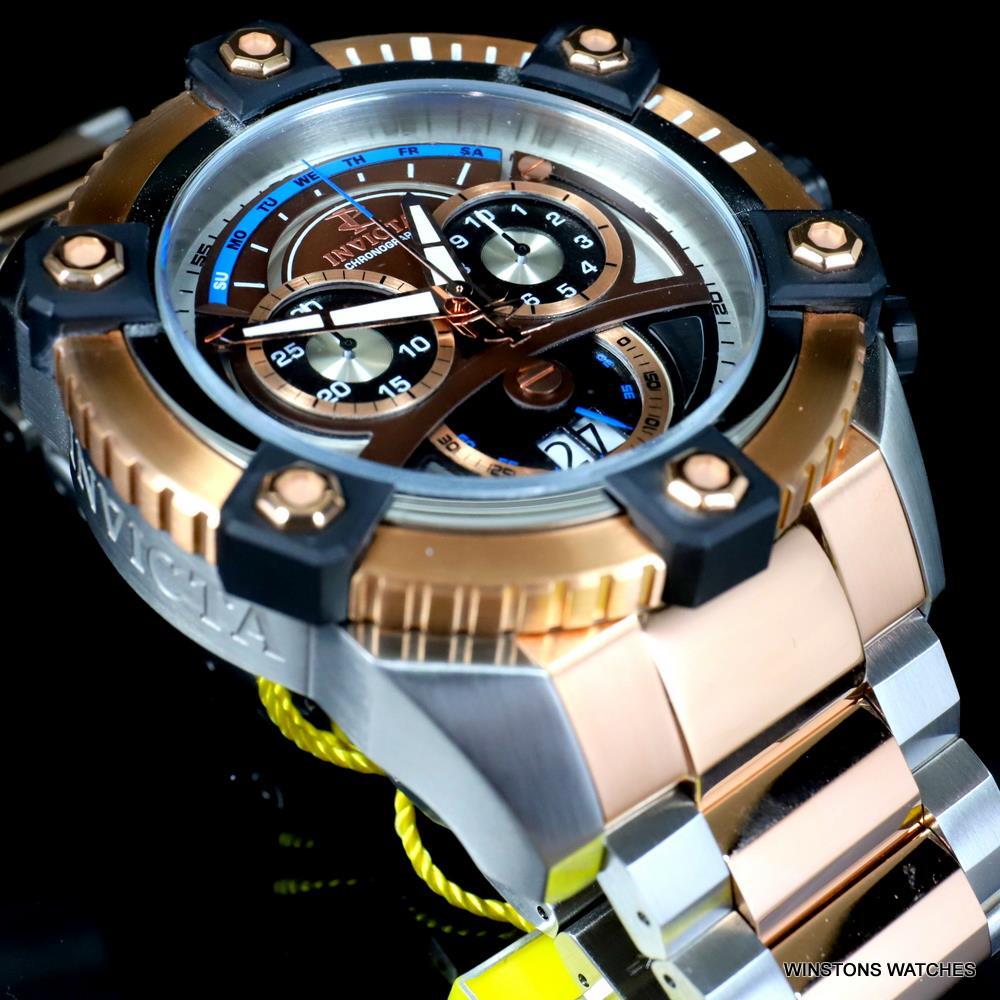 Invicta Reserve Grand Octane 63mm Rose Gold Two Tone Steel Swiss Mvt Watch New