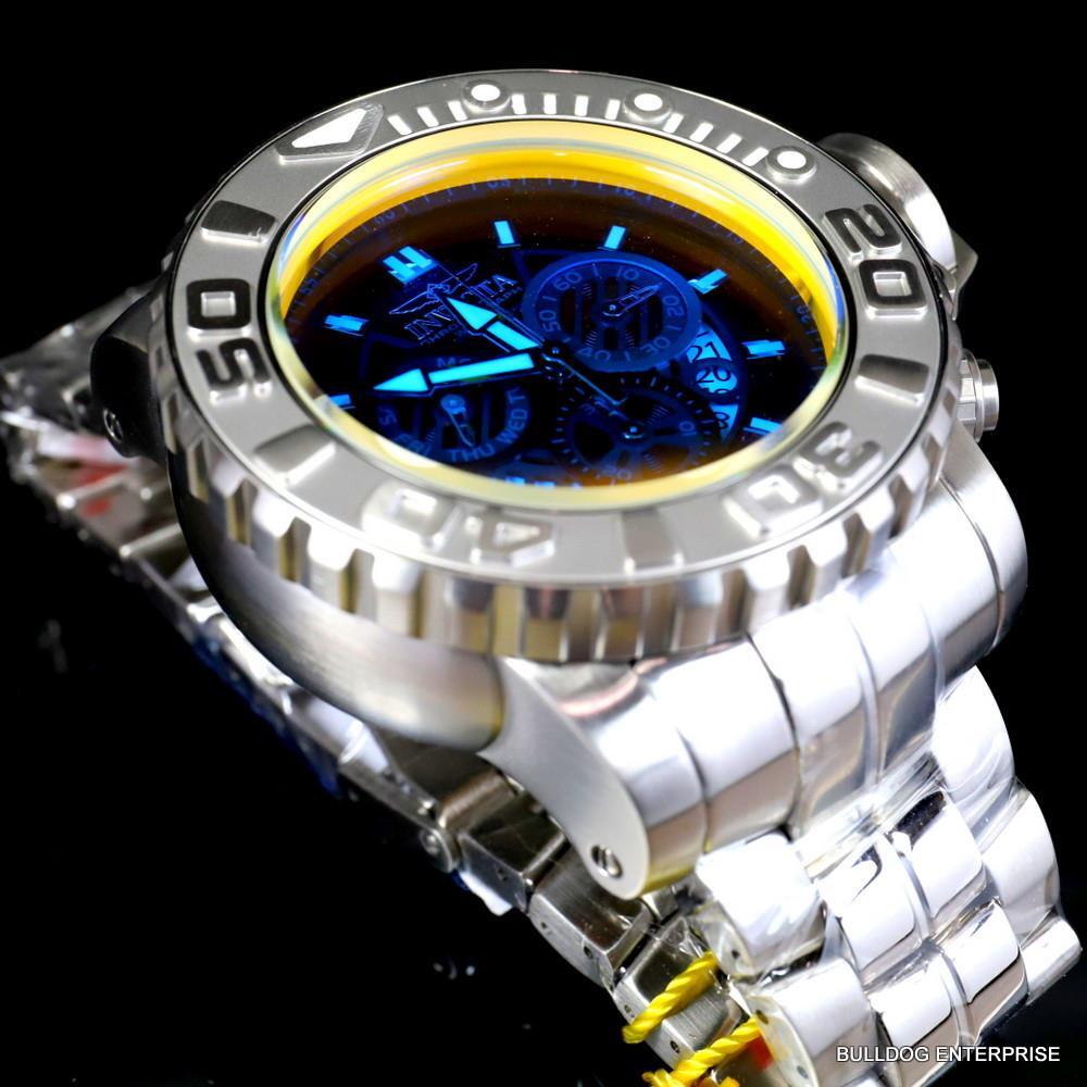 Invicta Sea Hunter Gen II Radar Yellow Tinted Crystal 58mm Steel Swiss Watch New