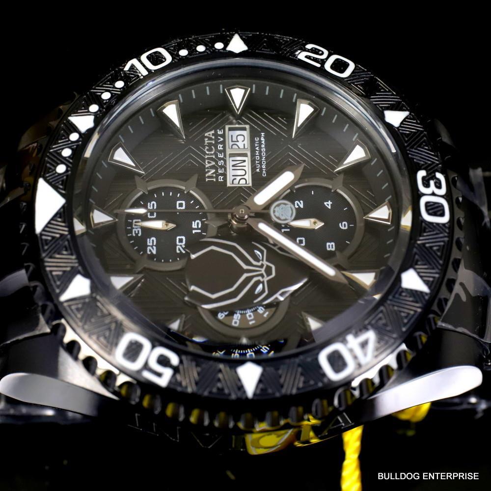 Invicta Reserve Marvel Black Panther Grand Diver Swiss SW500 Automatic Watch New
