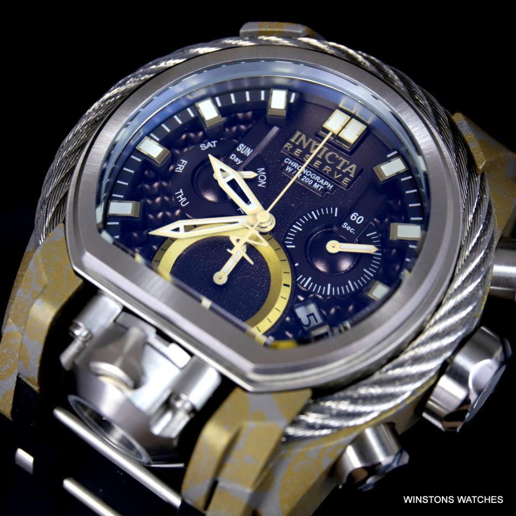 Invicta Reserve Bolt Zeus Magnum Hydroplated 52mm Rubber Swiss Mvt Watch New