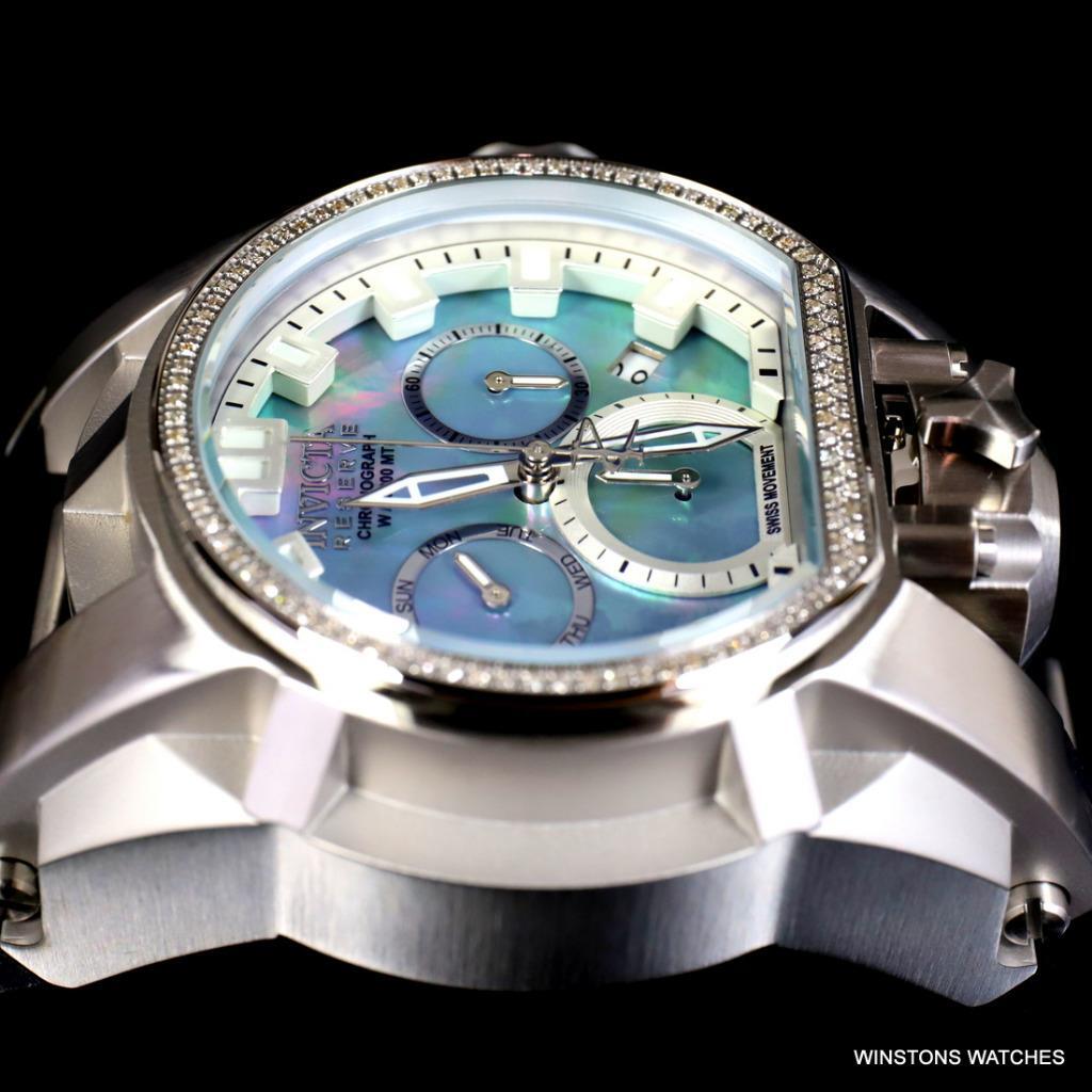 Invicta Reserve Magnum Bolt Zeus Diamond Platinum MOP Swiss Mvt 52mm Watch New