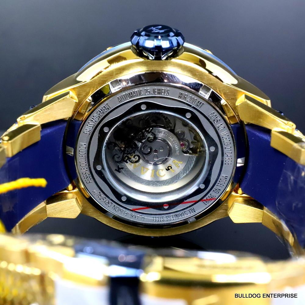 Invicta Reserve Kraken Swiss R150 Automatic Abalone Gold Plated Watch 52mm New