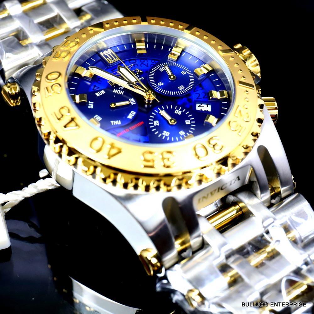 Invicta Jason Taylor Chaos 50mm 2 Tone Steel Blue Chronograph 50mm Watch New