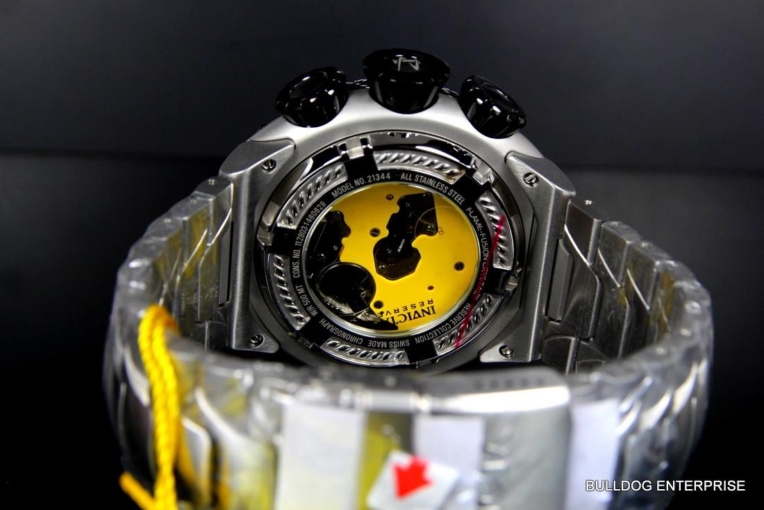Invicta Reserve Thunderbolt Black MOP Swiss Silver Steel Chronograph Watch New