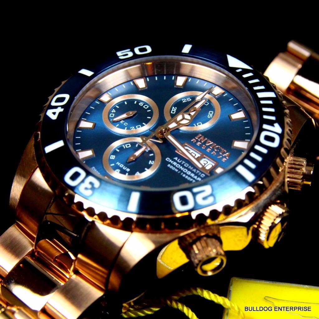 Invicta Reserve Pro Diver Rose Gold Swiss Automatic 7750 Valjoux 18916 Watch New
