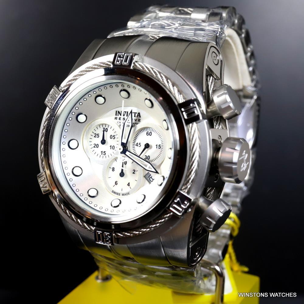 Invicta Reserve Bolt Zeus Swiss Made 52mm Stainless Steel White MOP Watch New
