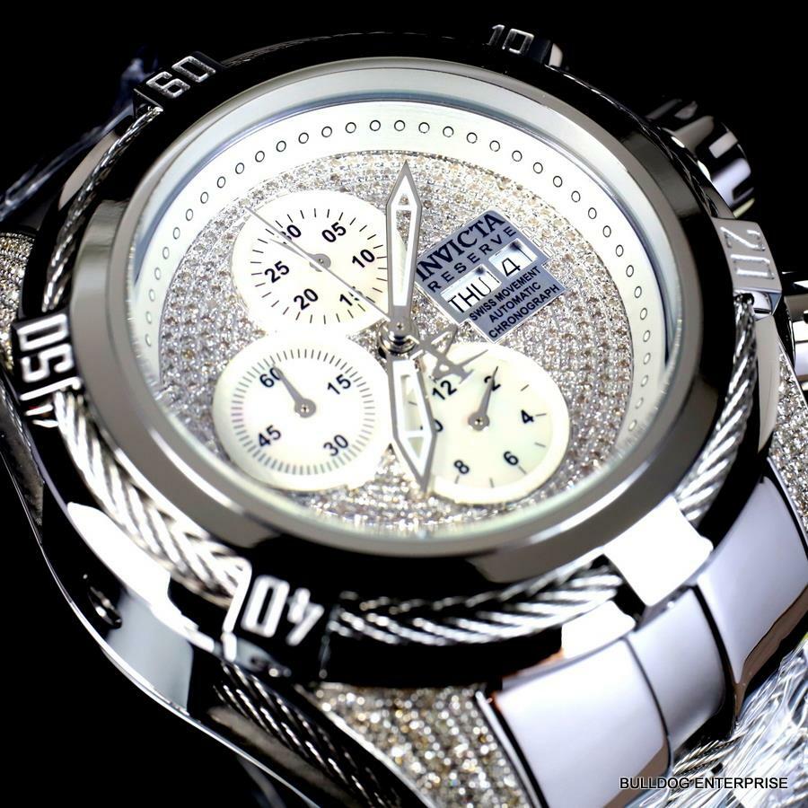 Invicta Reserve Bolt Zeus 1.7CTW Diamond Swiss Auto Sellita SW500 52mm Watch New