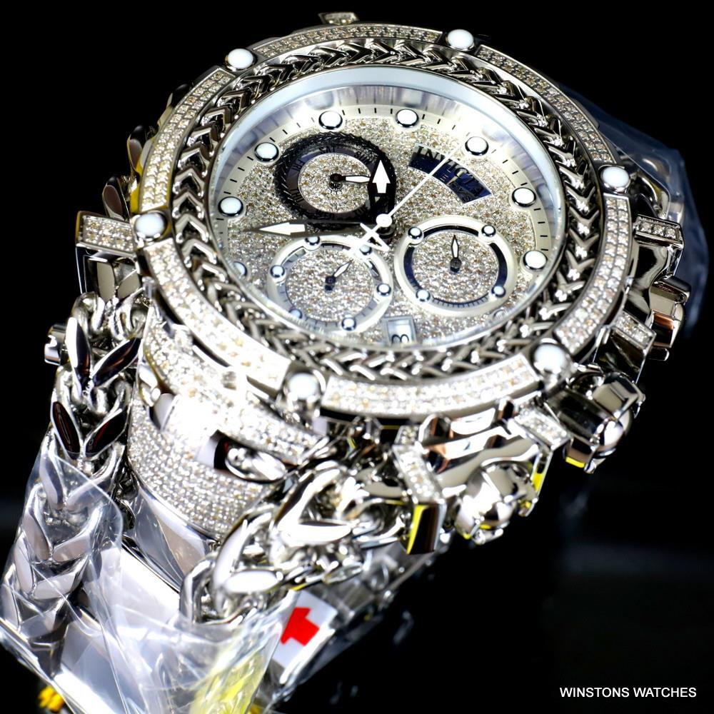 Invicta Reserve Gladiator 2.92CTW Diamond Stainless Steel Swiss 61mm Watch New