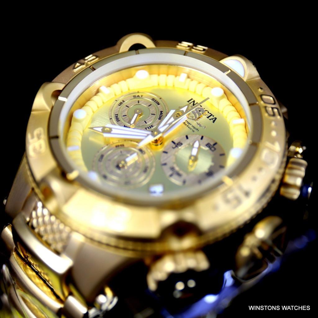 Invicta Subaqua Noma V Gold Plated Stainless Steel Chronograph 50mm Watch New