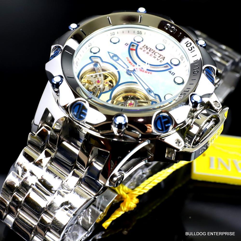 Invicta Reserve Venom Fusion Double Open Heart Automatic Steel MOP Watch New