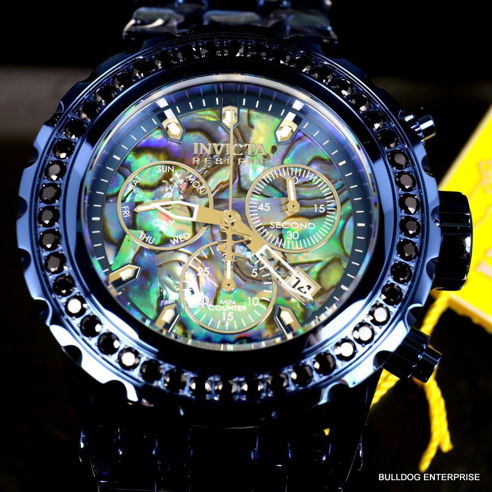 Invicta Reserve Subaqua Specialty 4.14 CTW Black Spinel Abalone Blue Watch New