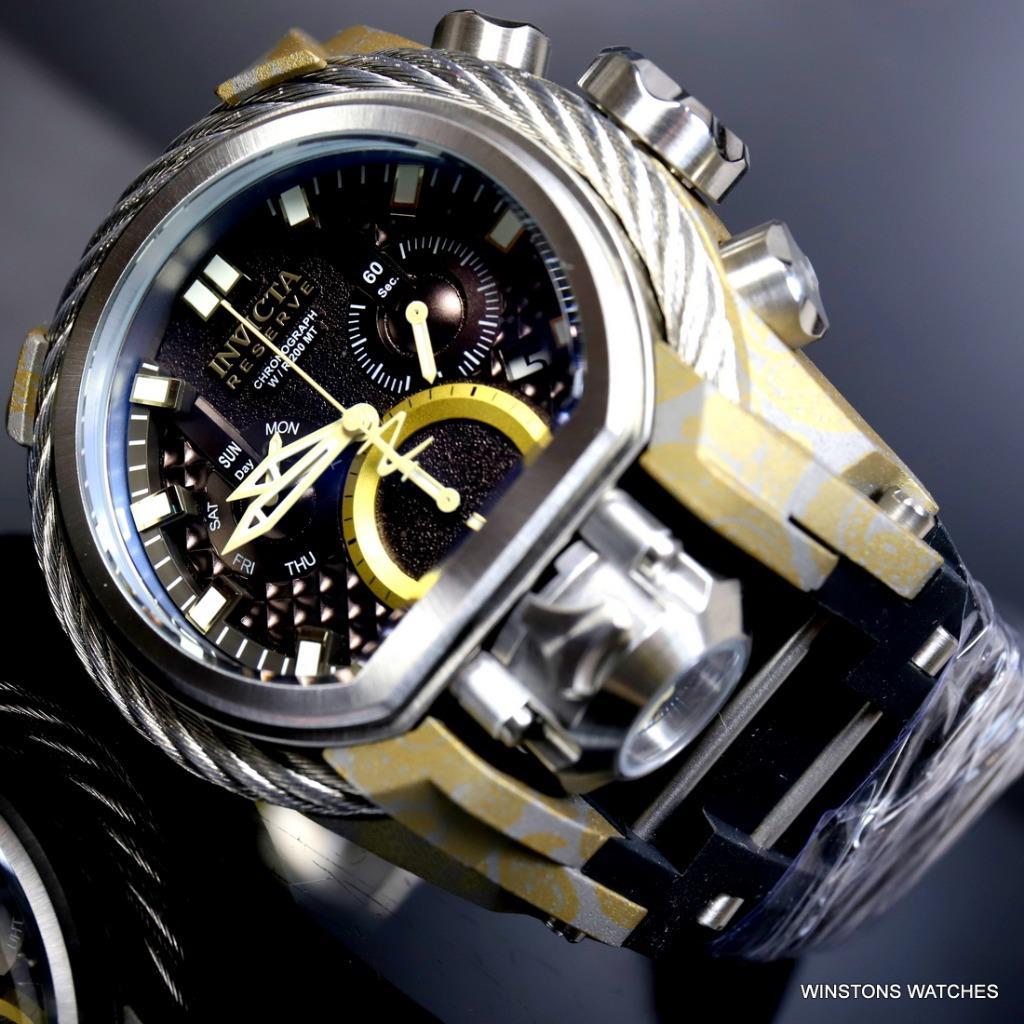 Invicta Reserve Bolt Zeus Magnum Hydroplated 52mm Rubber Swiss Mvt Watch New