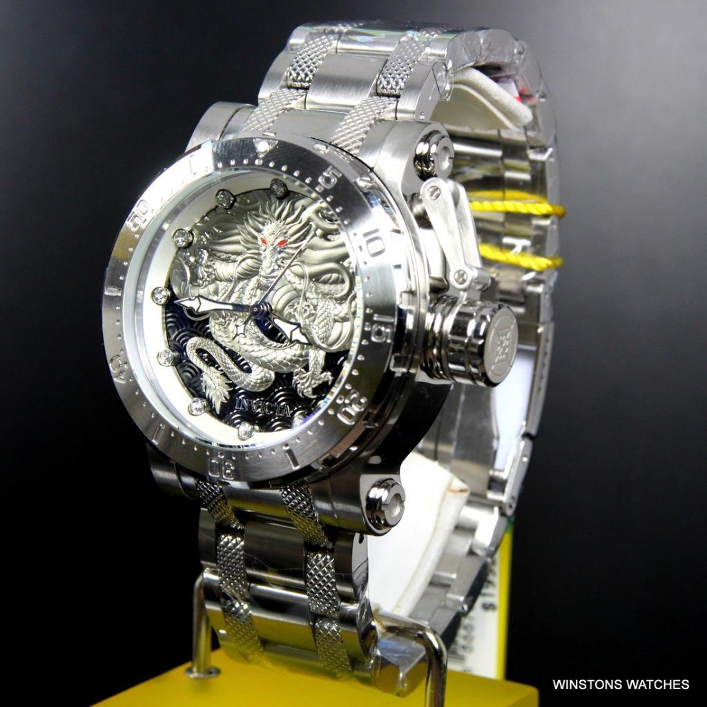 Invicta Coalition Forces Dragon Silver Tone Steel 52mm Automatic Watch New