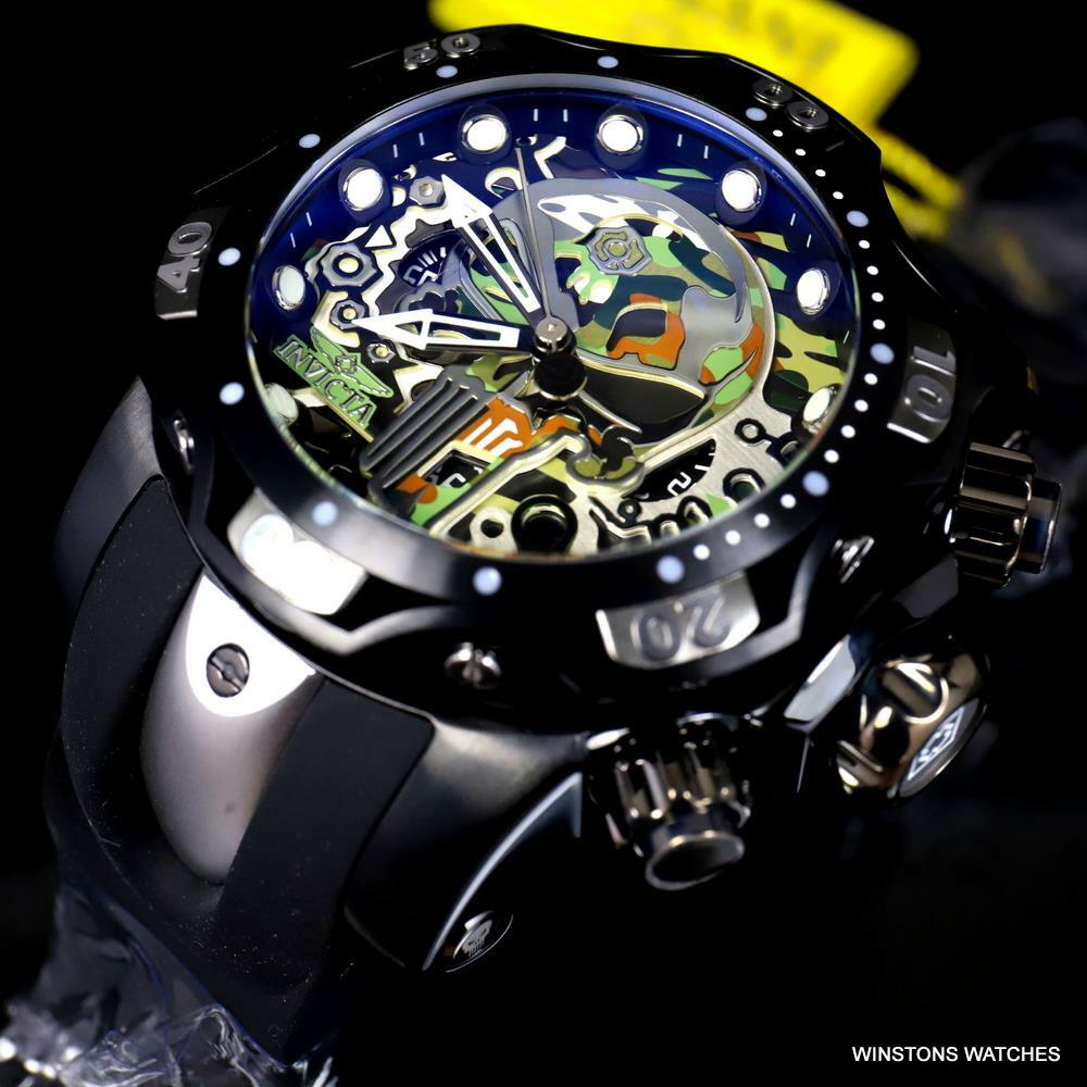 Invicta Marvel Punisher Venom Gen III Camouflage Skull Black Watch 52mm New
