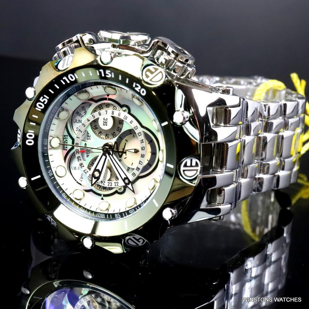 Invicta Reserve Venom Fusian Hybrid Swiss Master Calendar Steel Green Watch New