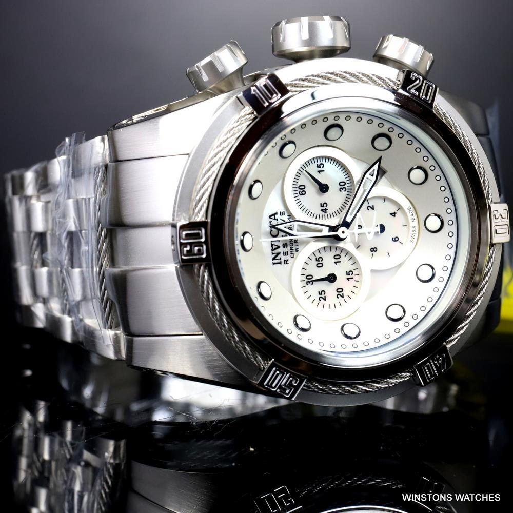 Invicta Reserve Bolt Zeus Swiss Made 52mm Stainless Steel White MOP Watch New