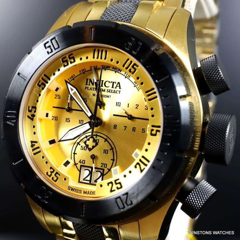 Invicta Platinum Select Coalition Forces Swiss Made Gold Plated Watch 50mm New