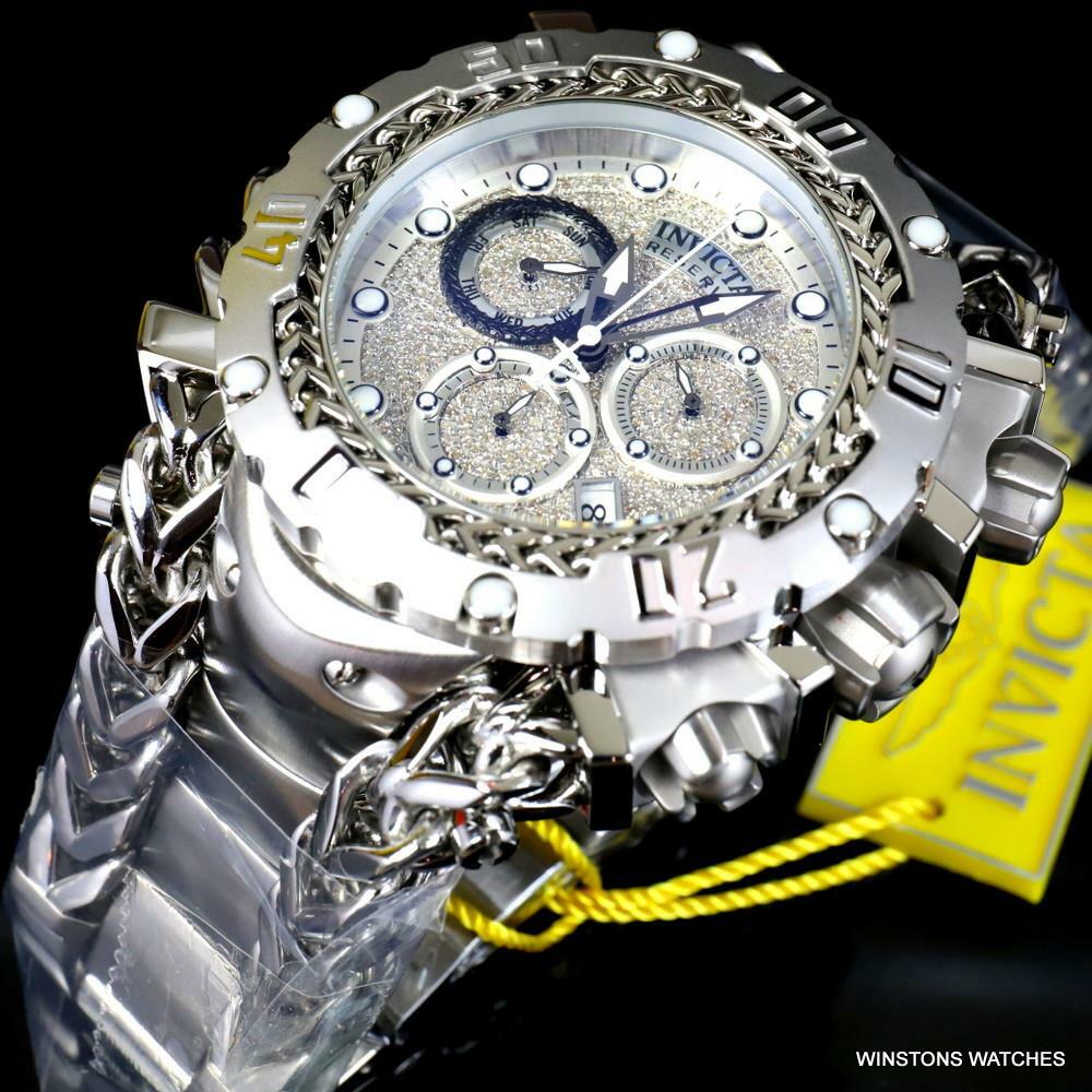 Invicta Reserve Gladiator 1.17CTW Diamond Stainless Steel Swiss 61mm Watch New