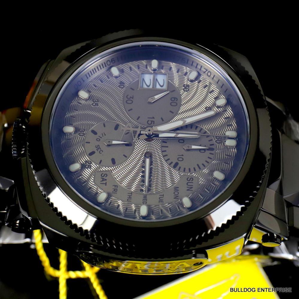 Invicta Reserve Russian Diver Excursion Black Combat Steel Swiss 52mm Watch New
