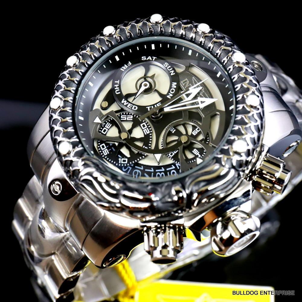 Invicta Venom Subaqua Dragon Scale Stainless Steel Guntmetal 52mm Watch New