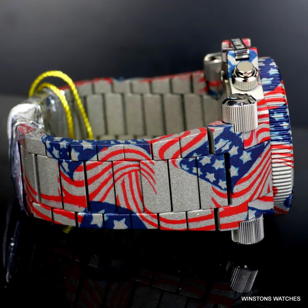 Invicta Coalition Forces USA Flag Hydroplated Steel Chronograph 52mm Watch New