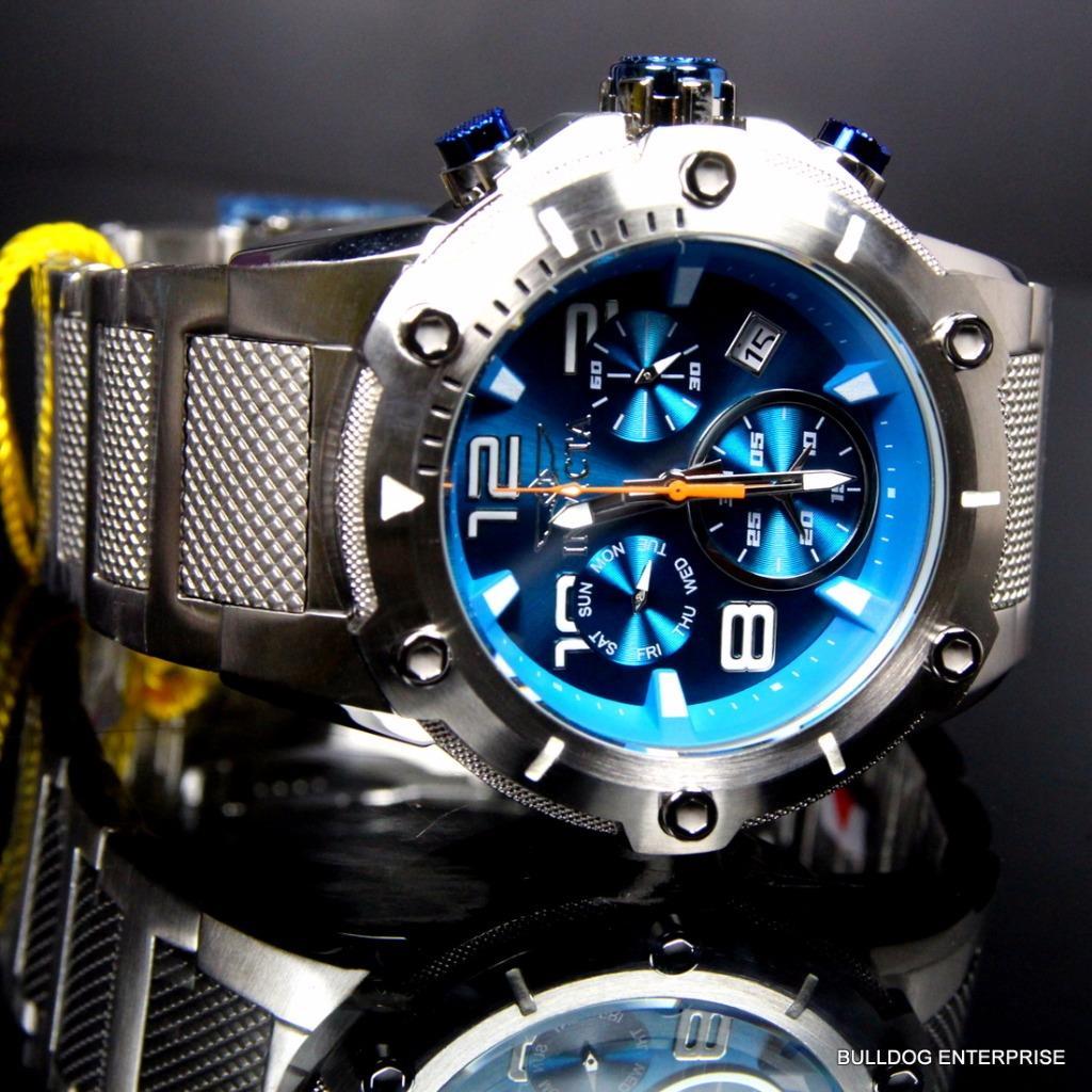 Invicta Speedway XL Teal Blue Stainless Steel Chronograph Swiss Parts Watch New