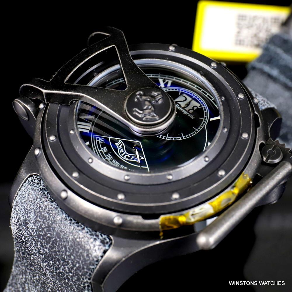 Invicta Vintage Chatham & Dover Swiss Mvt Black MOP Gray Leather 52mm Watch New