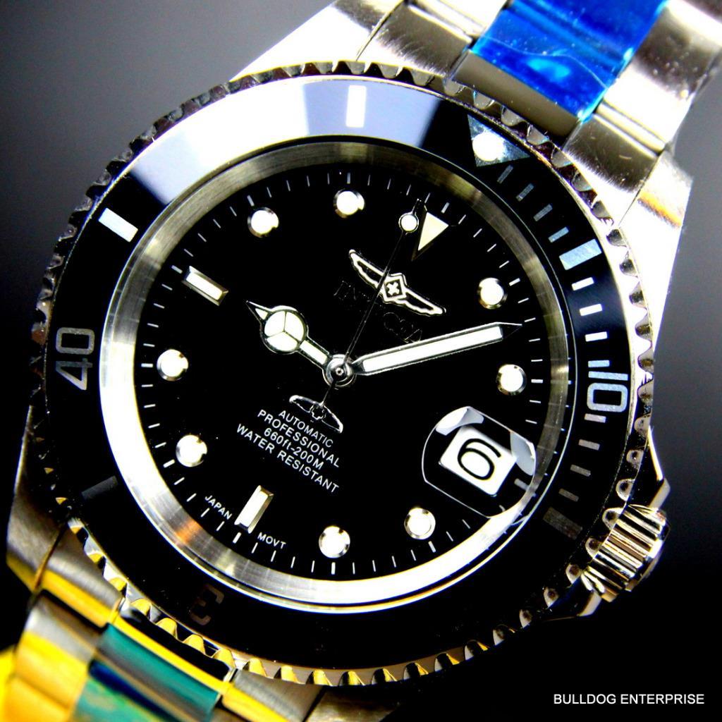 Invicta Pro Diver Steel Silver Tone Black NH35A Automatic Watch Coin Bezel New