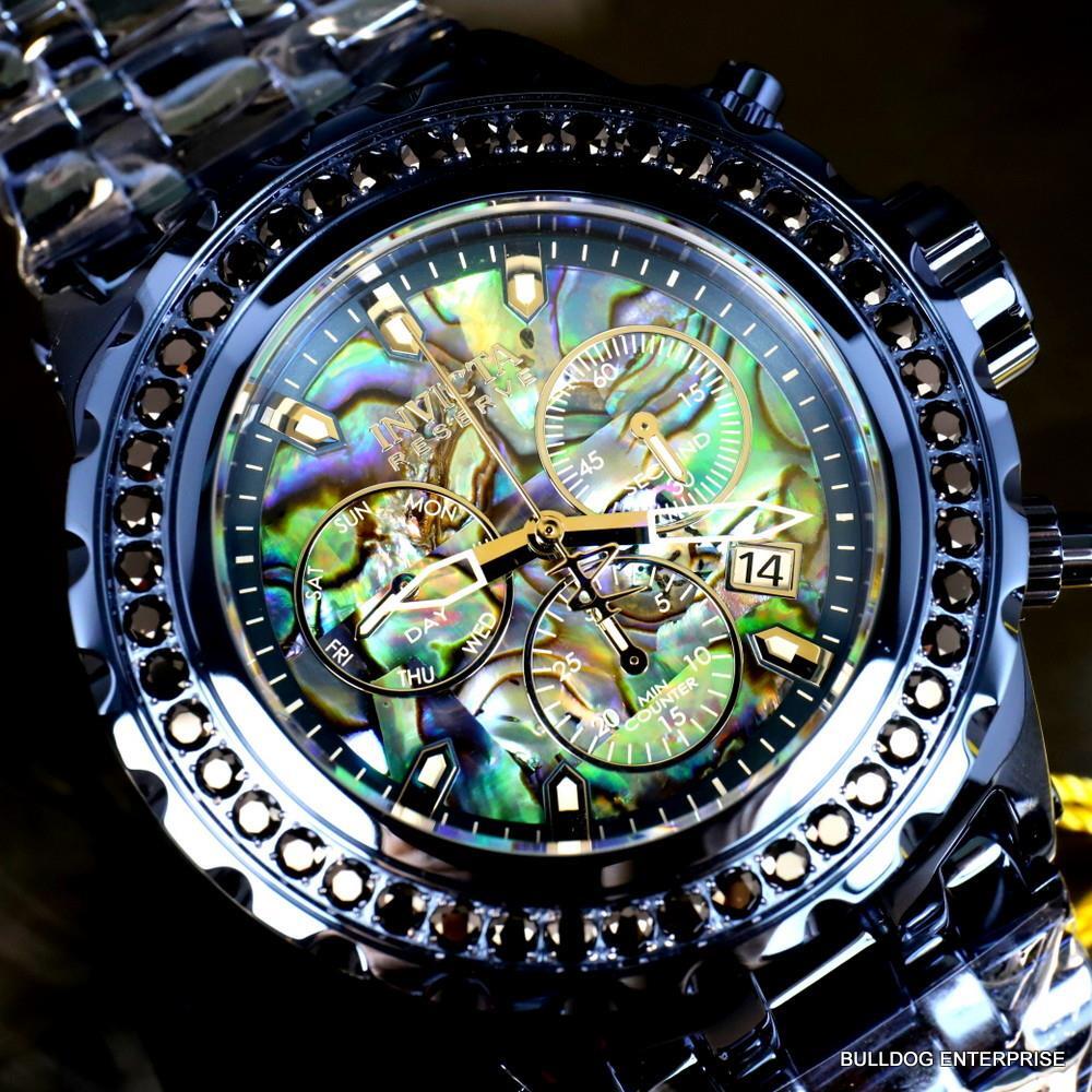 Invicta Reserve Subaqua Specialty 4.14 CTW Black Spinel Abalone Blue Watch New