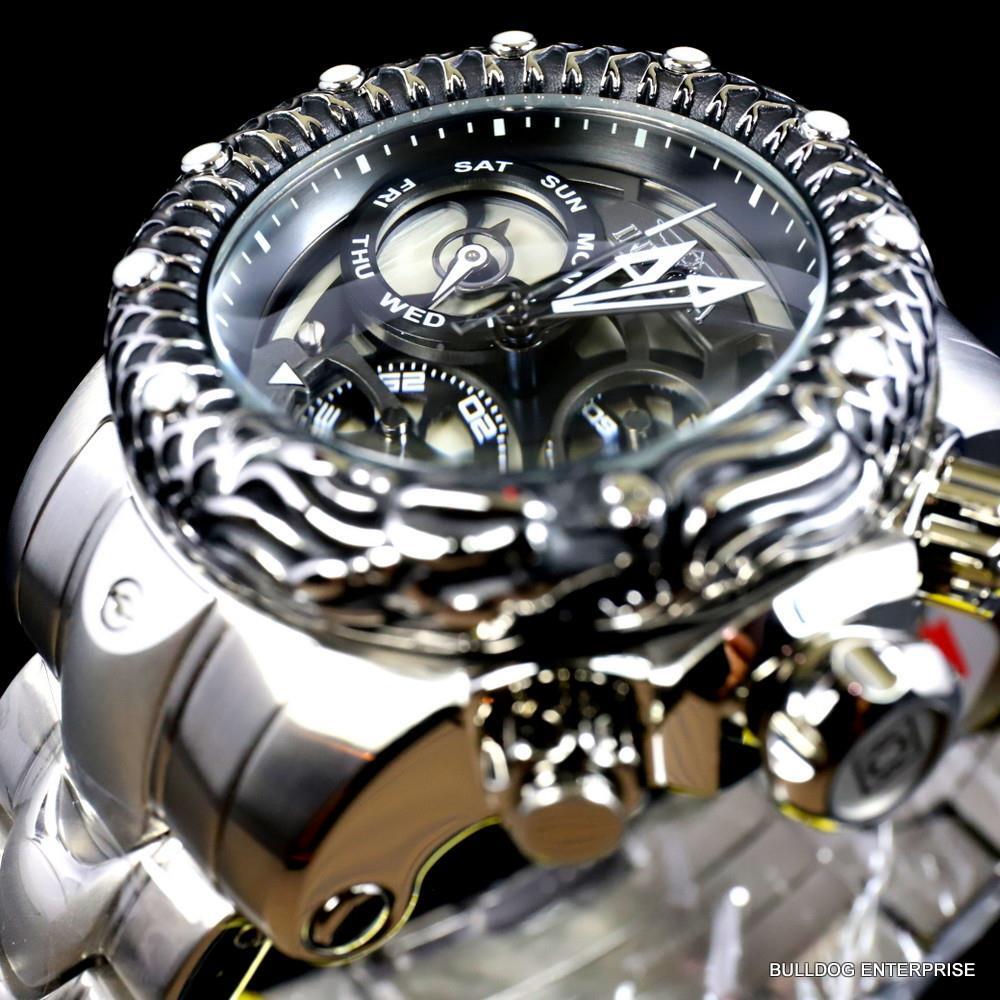Invicta Venom Subaqua Dragon Scale Stainless Steel Guntmetal 52mm Watch New