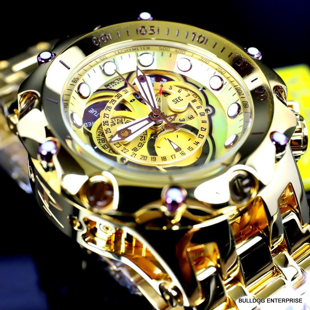 Invicta Reserve Venom Fusion Gold Label 52mm Swiss Master Calendar Watch New