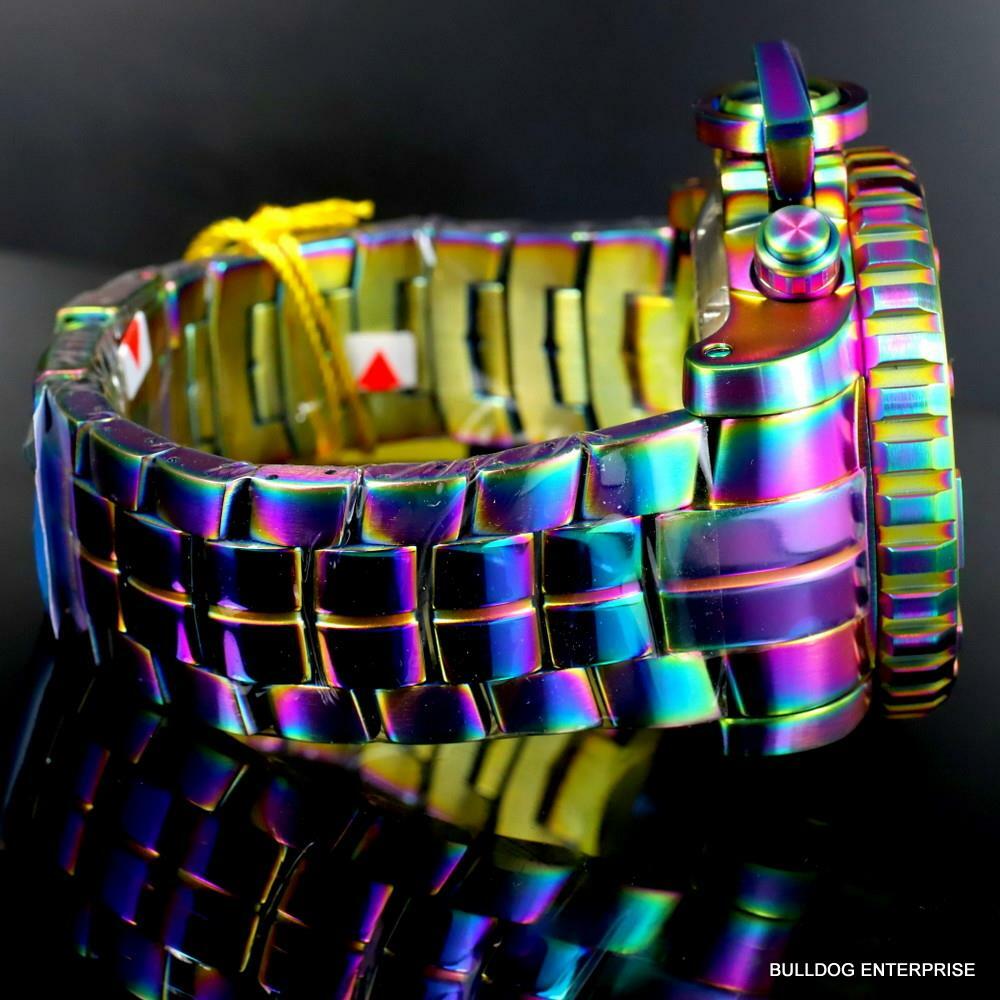 Invicta Sea Hunter Abalone Iridescent Steel 58mm Swiss Chronograph Watch New