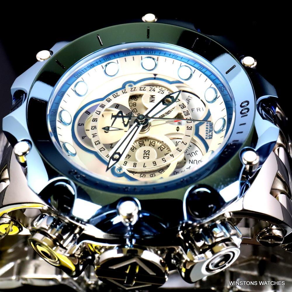 Invicta Reserve Venom Fusian Hybrid Swiss Master Calendar Steel White Watch New