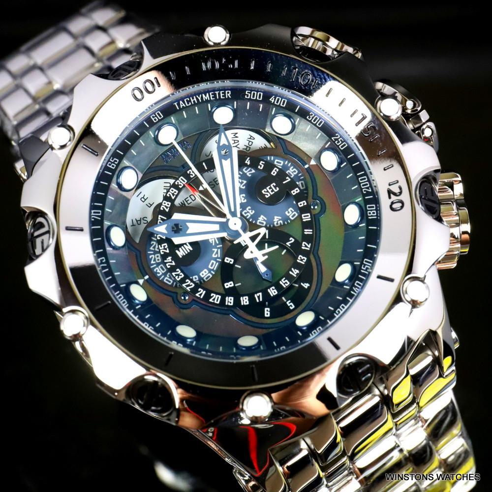 Invicta Reserve Venom Fusian Hybrid Swiss Master Calendar Steel Black Watch New