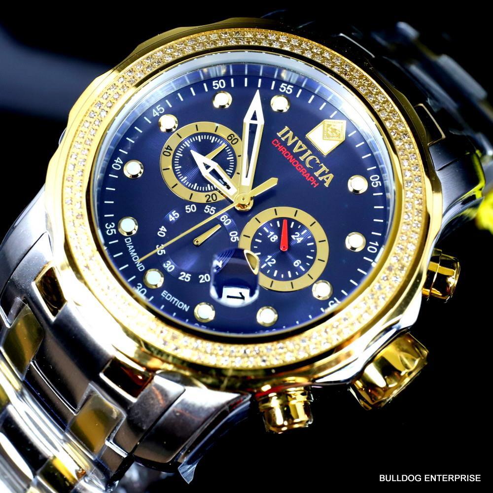 Invicta Pro Diver Scuba .66 CTW Diamond Edition 2 Tone Steel Bracelet Watch New