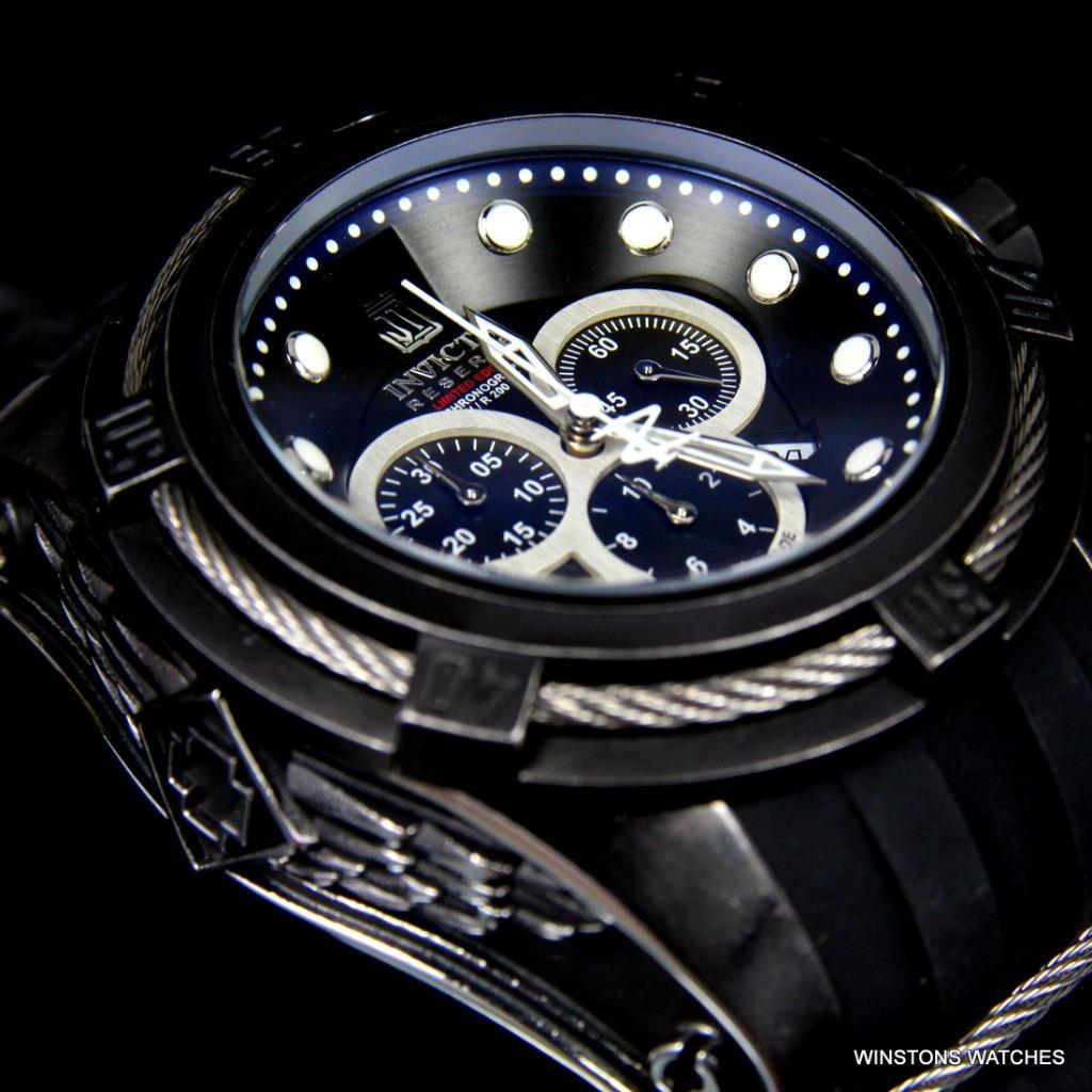 Invicta JT Reserve Bolt Zeus Swiss Made Chrono 52mm Black Distressed Watch New