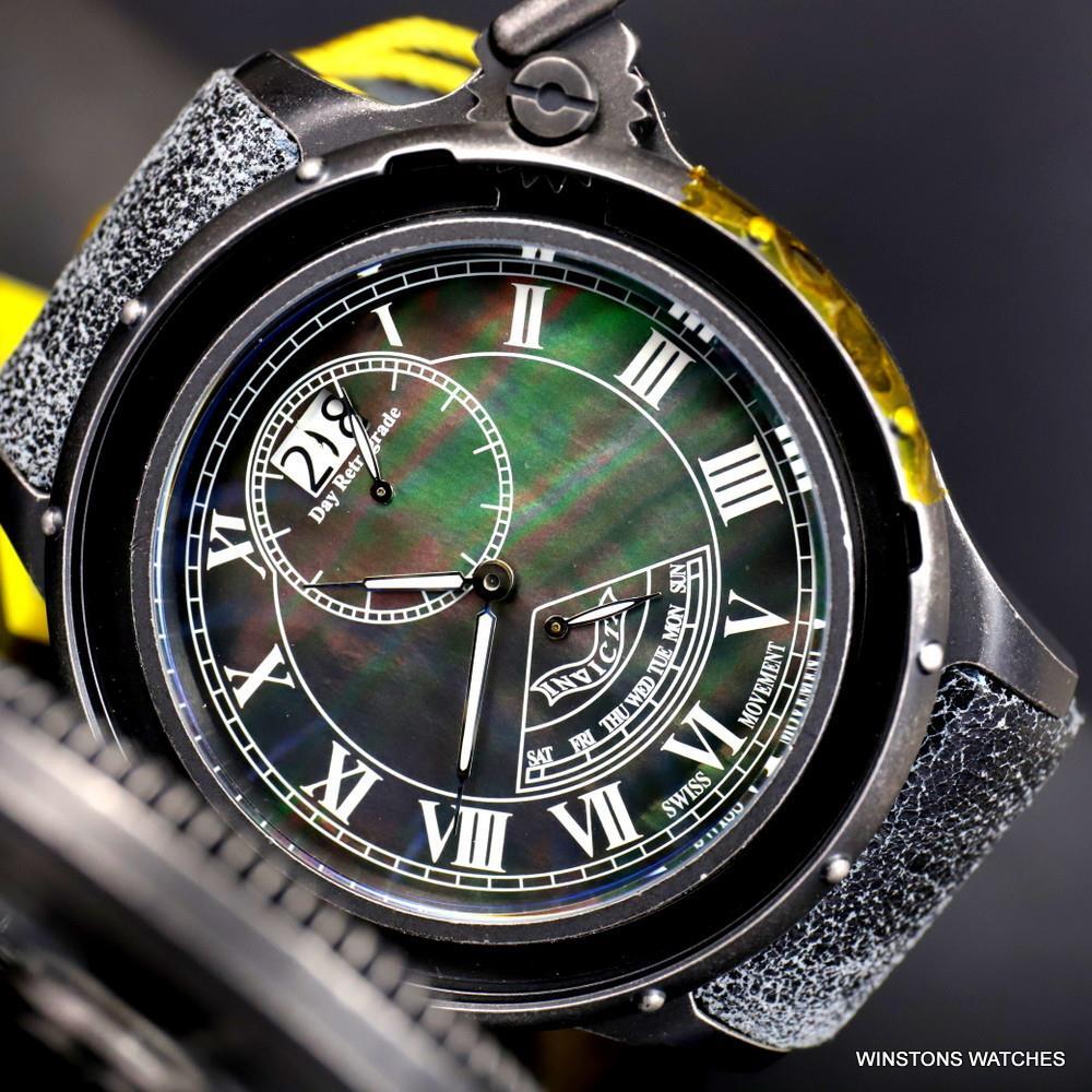 Invicta Vintage Chatham & Dover Swiss Mvt Black MOP Gray Leather 52mm Watch New