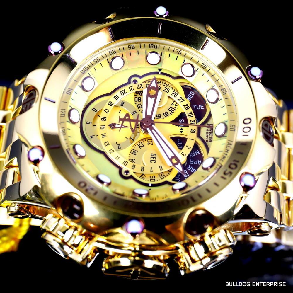 Invicta Reserve Venom Fusion Gold Label 52mm Swiss Master Calendar Watch New
