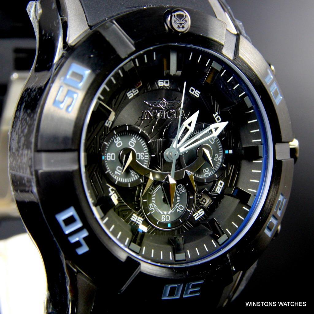 Men's Invicta Marvel Black Panther Sea Spider Sport 50mm Chronograph Watch New