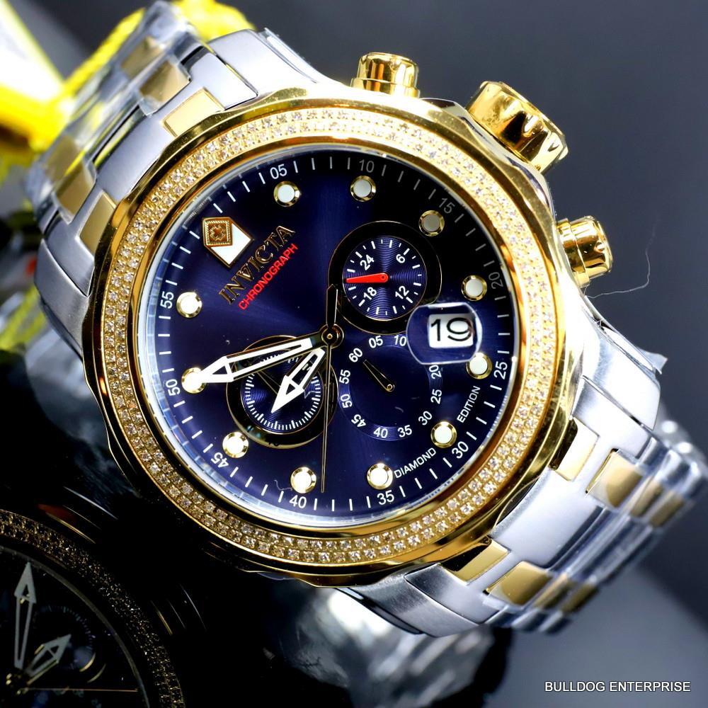 Invicta Pro Diver Scuba .66 CTW Diamond Edition 2 Tone Steel Bracelet Watch New