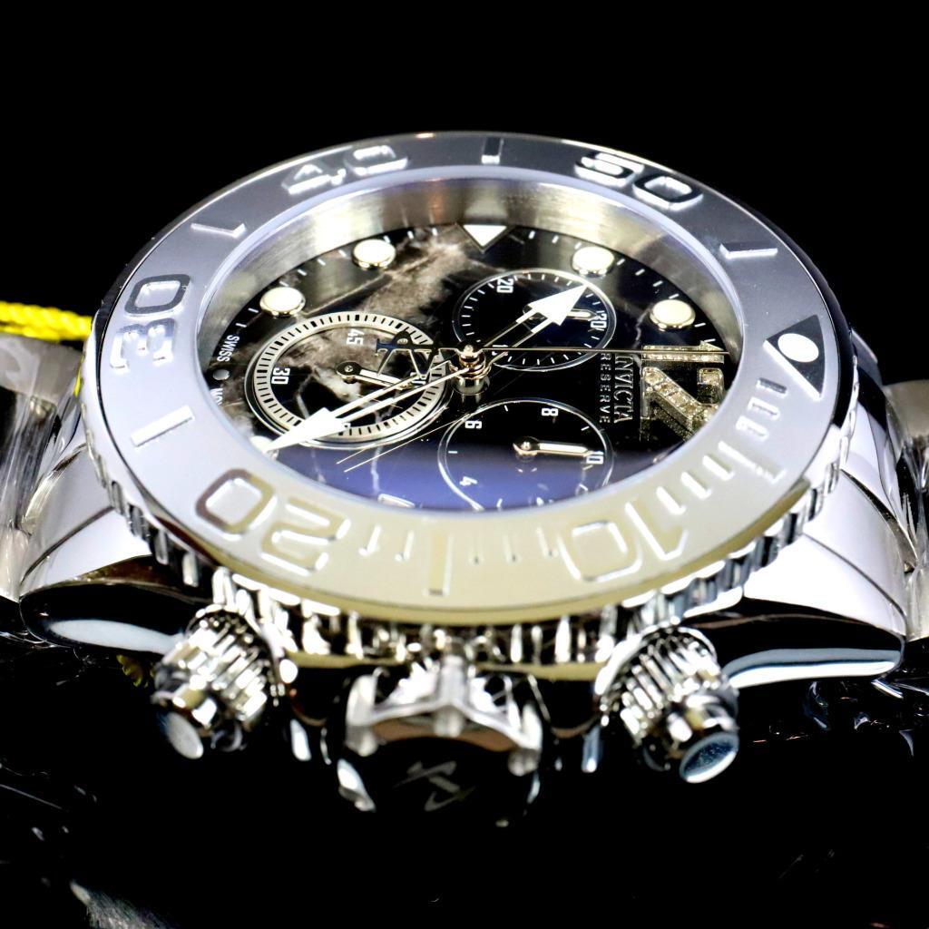 Invicta Masterpiece Reserve Grand Diver Black Marble Diamond Swiss ETA Watch